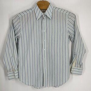 Robert Graham Flip Cuff Long Sleeve Button Down Shirt Large Mens Striped‎